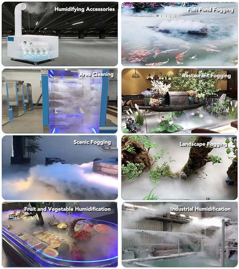 جاروسا 4 رؤوس صانع ضباب بالموجات فوق الصوتية مع كابل 1.5 متر من الفولاذ المقاوم للصدأ بدرجة غذائية - Image 5